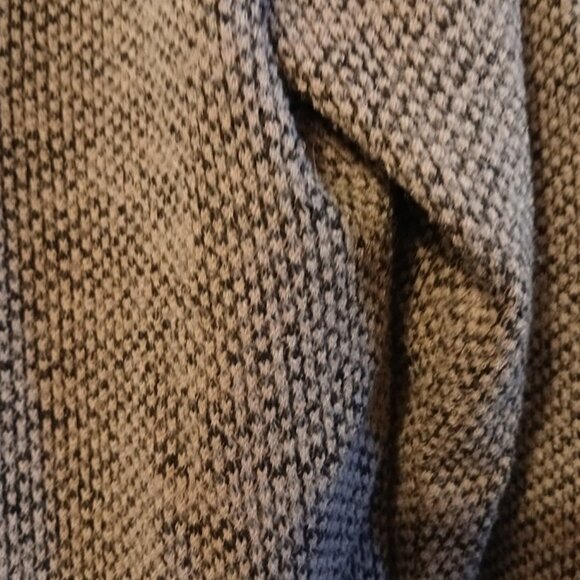 New Lightweight Fuzzy Cowl neck Sweater Top womens M Peachy Taupe Black crochet - Picture 4 of 7